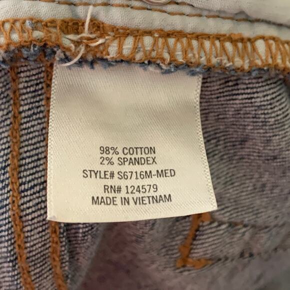 Harper Denim Blue Jean Skirt High Low Distressed Frayed Hem Size Medium - Picture 9 of 13